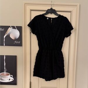 Black Short Sleeve Romper
